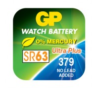 Часовая серебряно-цинковая батарейка GP 379-U1, AG0, SR63, SR521SW, 1.55V Специализированные батарейки  GP Batteries   