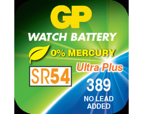 Годинникова срібно-цинкова батарейка GP 389-U1, AG10, SR54, S1130W, 1.55V